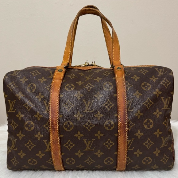 Authentic Louis Vuitton Vintage Monogram Sac Souple 35 Boston Satchel Bag - Picture 2 of 16